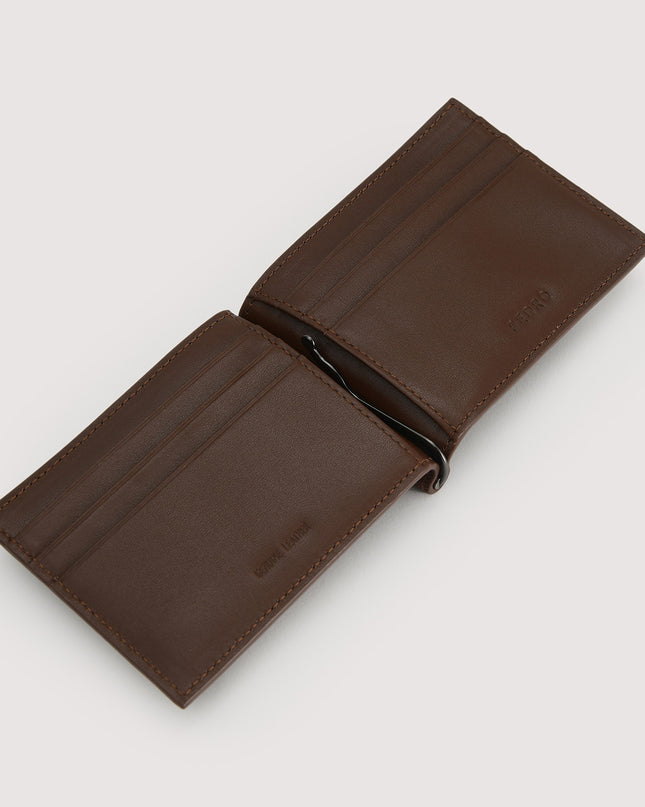 Leather Bi-Fold Cardholder with Money Clip