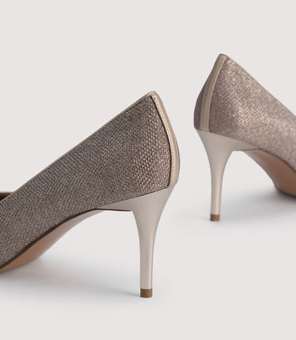 Glitter Leather Pumps