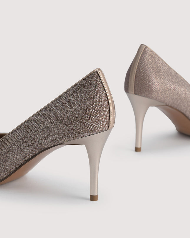 Glitter Leather Pumps
