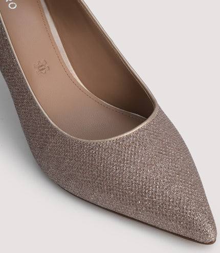 Glitter Leather Pumps