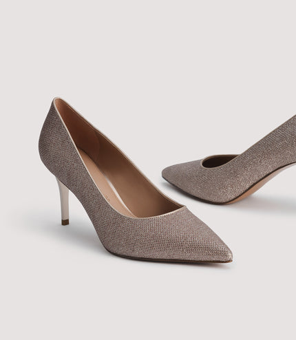 Glitter Leather Pumps