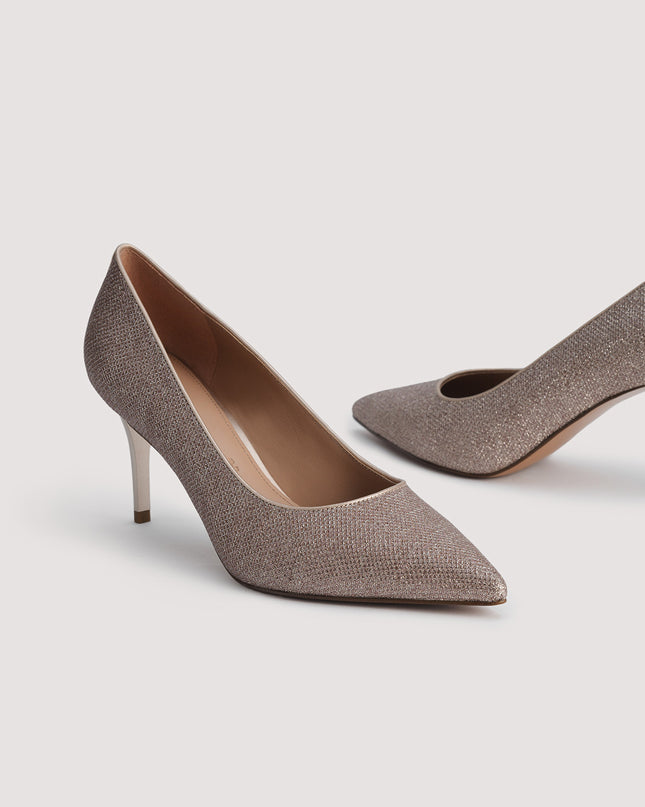 Glitter Leather Pumps