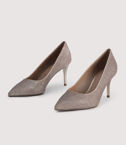 Glitter Leather Pumps