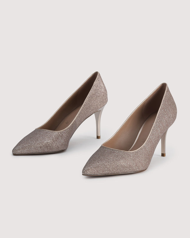 Glitter Leather Pumps