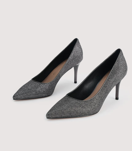 Glitter Leather Pumps