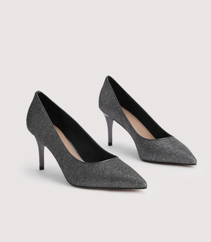 Glitter Leather Pumps