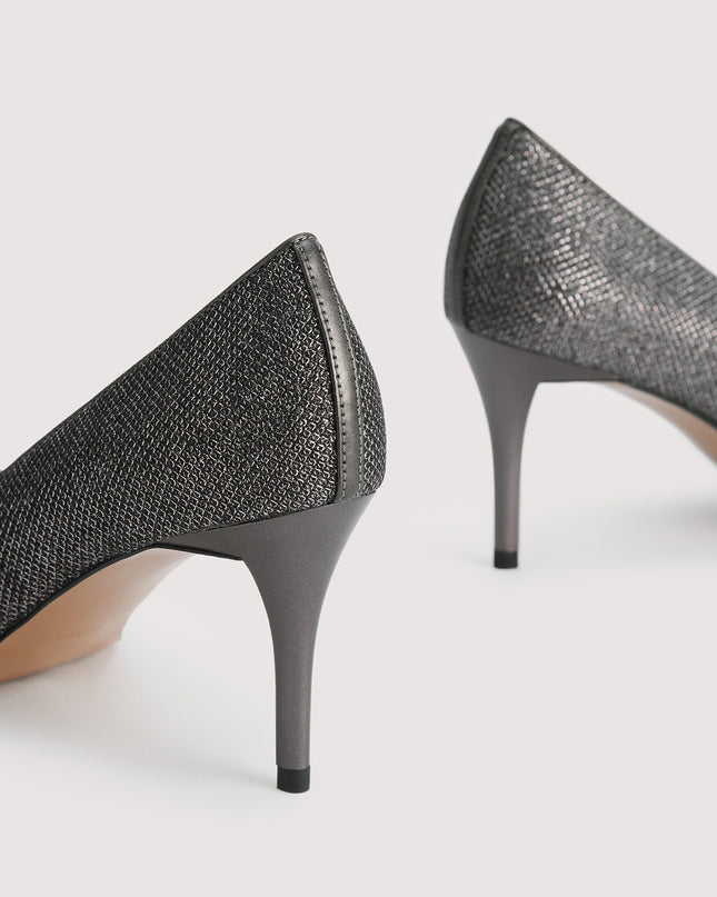 Glitter Leather Pumps
