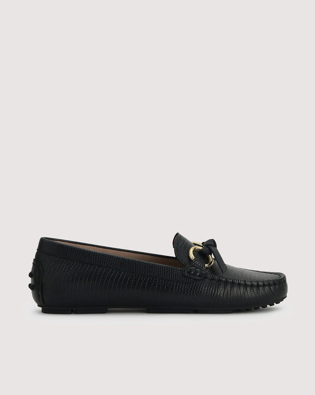 Embossed Leather Moccasins