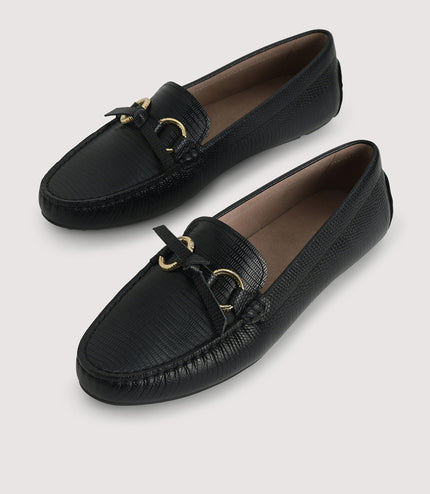 Embossed Leather Moccasins