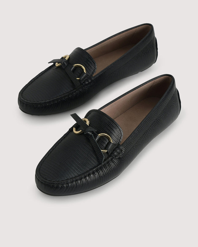 Embossed Leather Moccasins