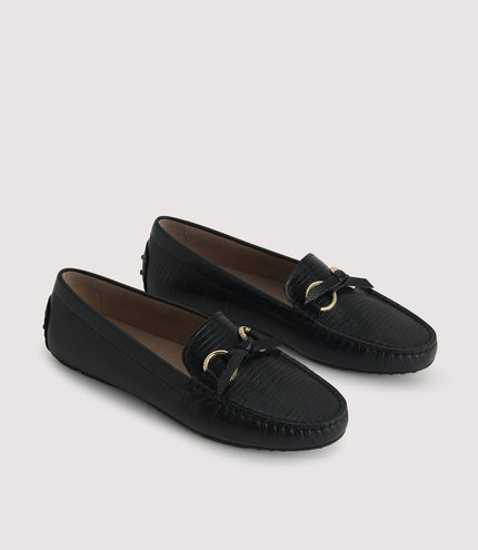 Embossed Leather Moccasins