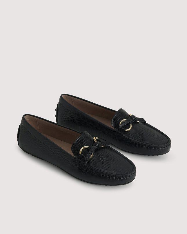 Embossed Leather Moccasins