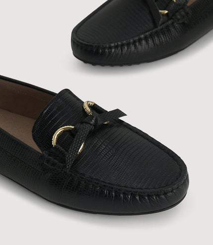 Embossed Leather Moccasins