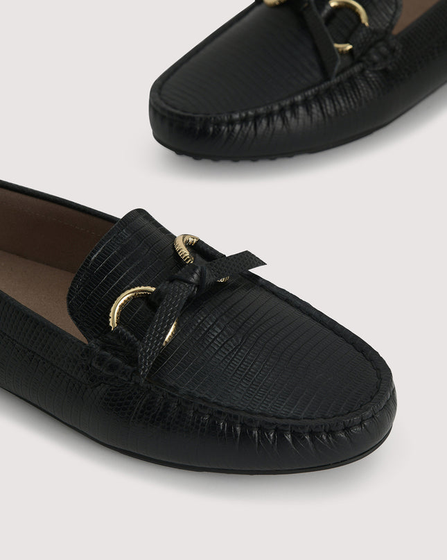 Embossed Leather Moccasins