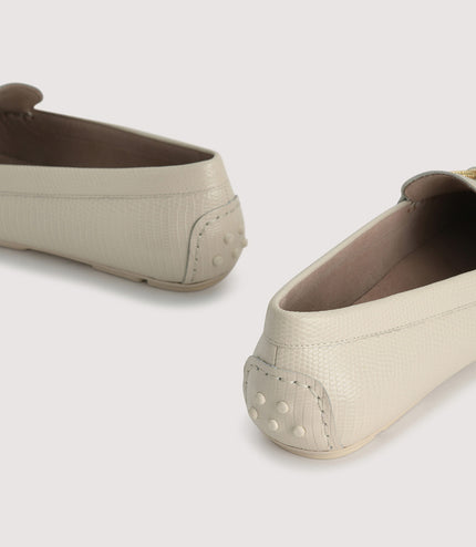 Embossed Leather Moccasins