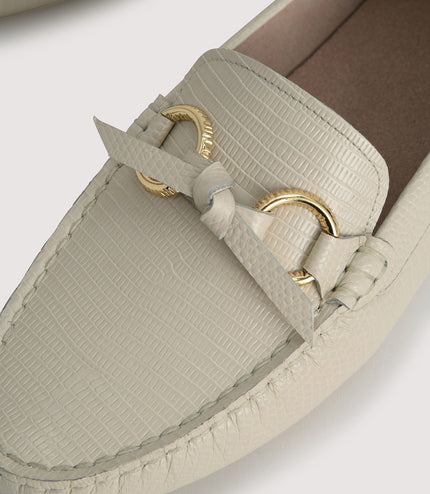 Embossed Leather Moccasins