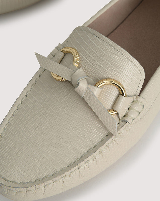 Embossed Leather Moccasins