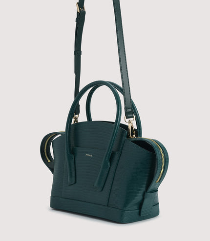 Embossed Leather Top Handle bag
