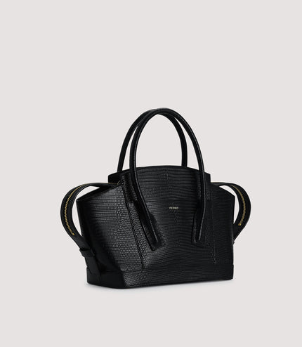 Embossed Leather Top Handle bag
