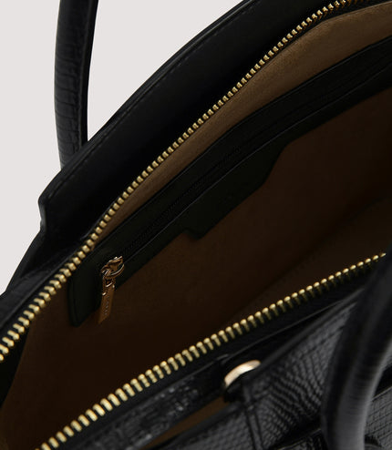 Embossed Leather Top Handle bag