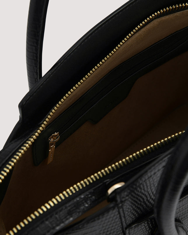 Embossed Leather Top Handle bag
