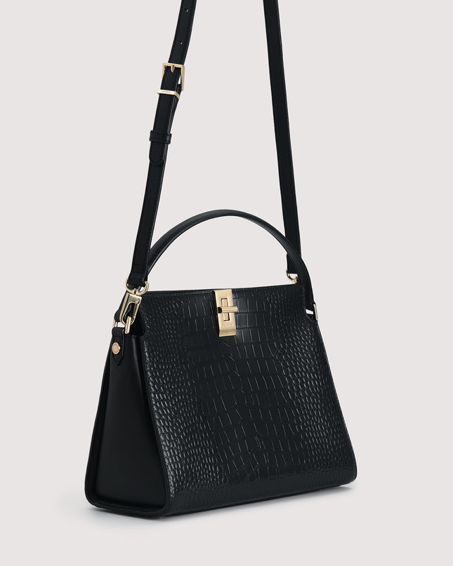 Embossed Leather Top Handle