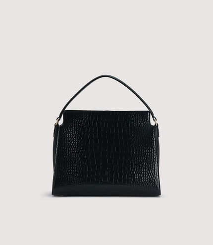 Embossed Leather Top Handle
