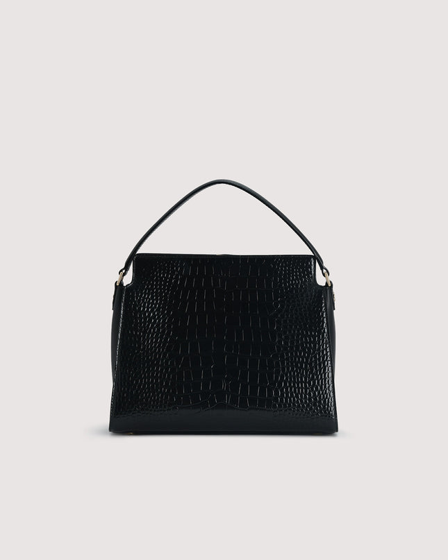 Embossed Leather Top Handle