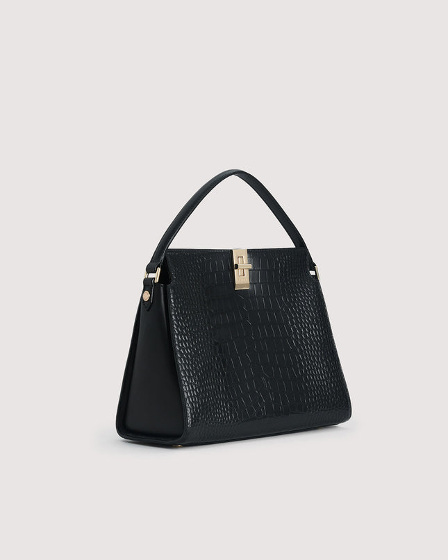 Embossed Leather Top Handle