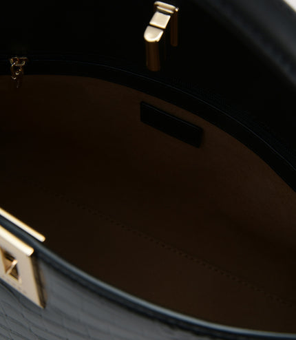 Embossed Leather Top Handle