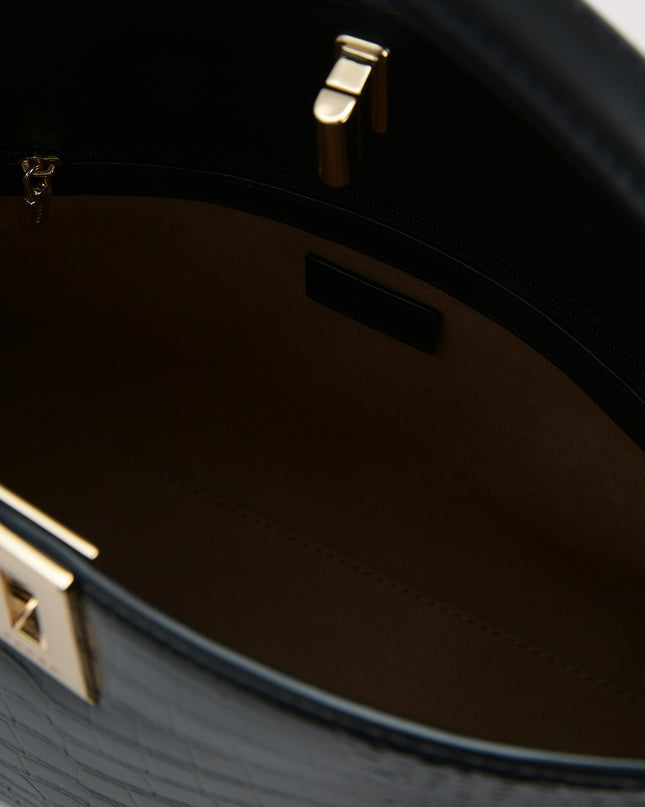 Embossed Leather Top Handle