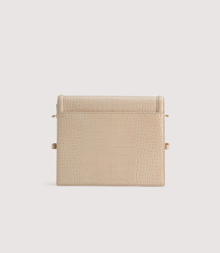 Boxy Embossed Leather Shoulder Bag
