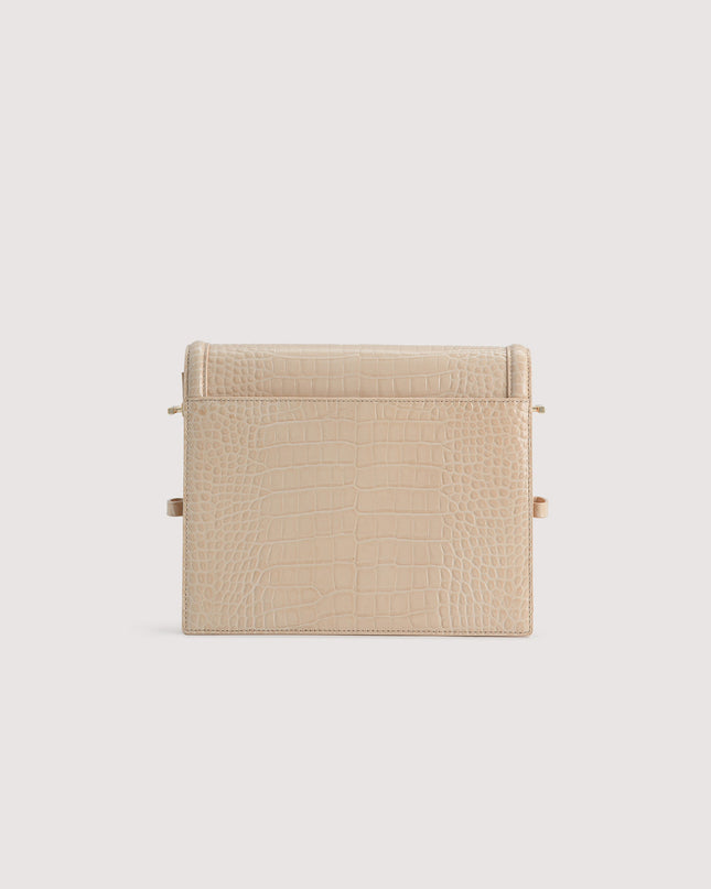 Boxy Embossed Leather Shoulder Bag