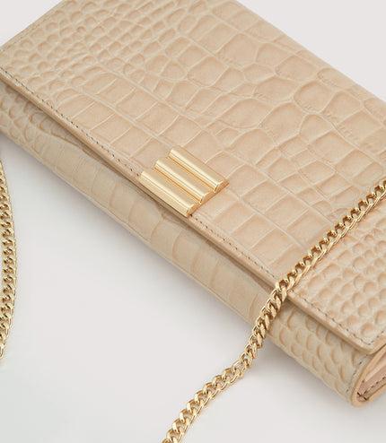 Embossed Leather Wallet On Chain