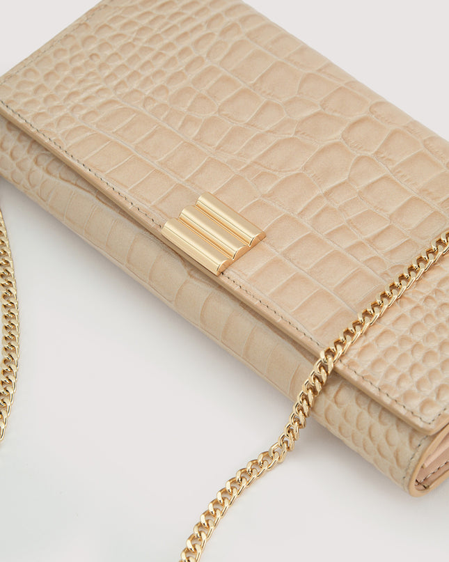 Embossed Leather Wallet On Chain