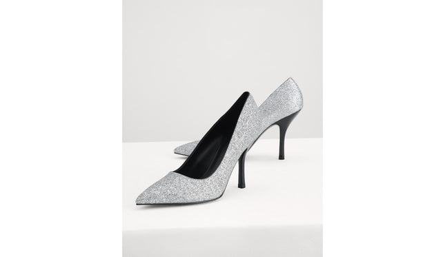 Embellished Leather Pointed Pump Heels