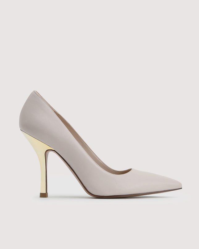 Embellished Leather Pointed Pump Heels