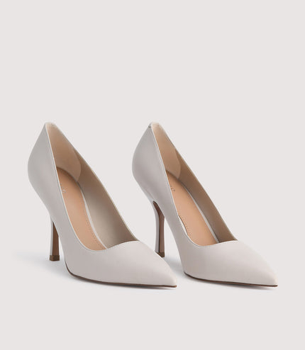 Embellished Leather Pointed Pump Heels