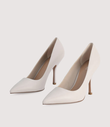 Embellished Leather Pointed Pump Heels