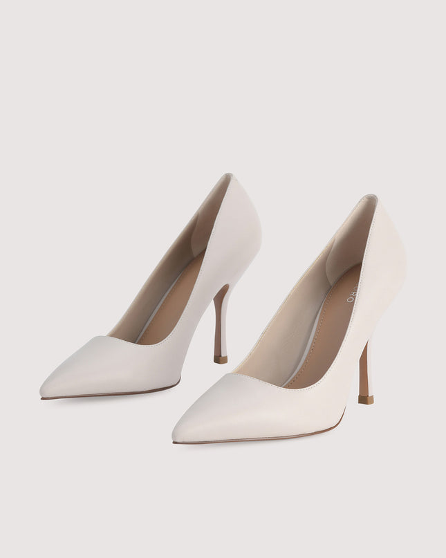 Embellished Leather Pointed Pump Heels