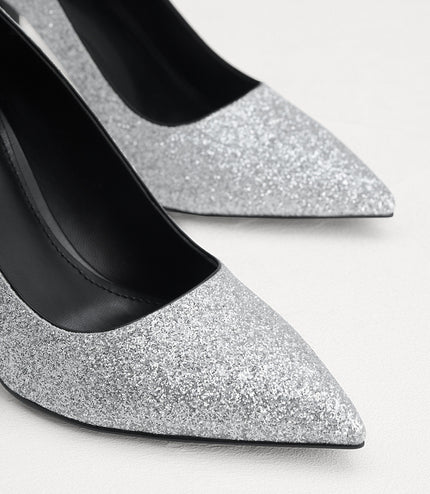Embellished Leather Pointed Pump Heels