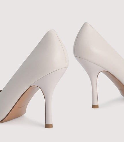 Embellished Leather Pointed Pump Heels