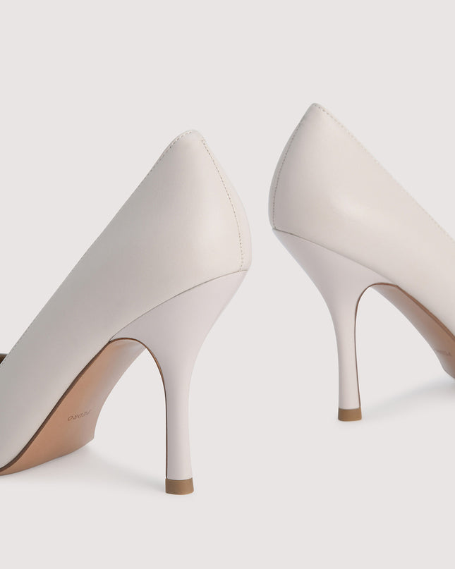 Embellished Leather Pointed Pump Heels