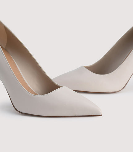 Embellished Leather Pointed Pump Heels