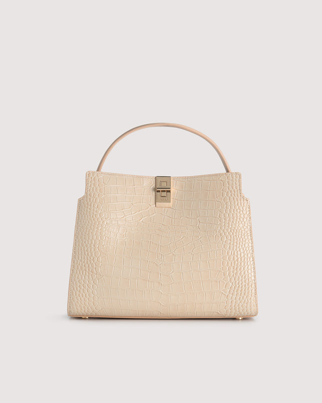 Embossed Leather Top Handle