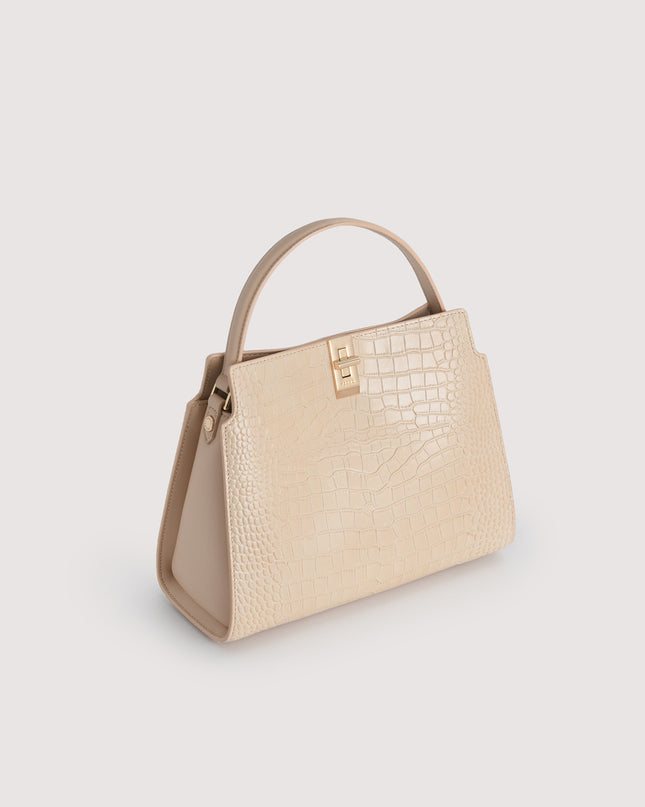 Embossed Leather Top Handle