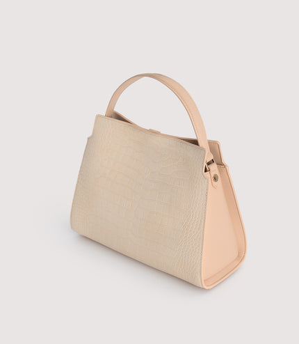 Embossed Leather Top Handle
