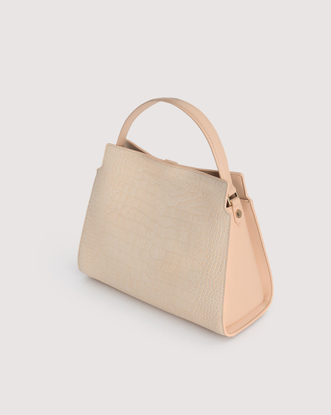 Embossed Leather Top Handle