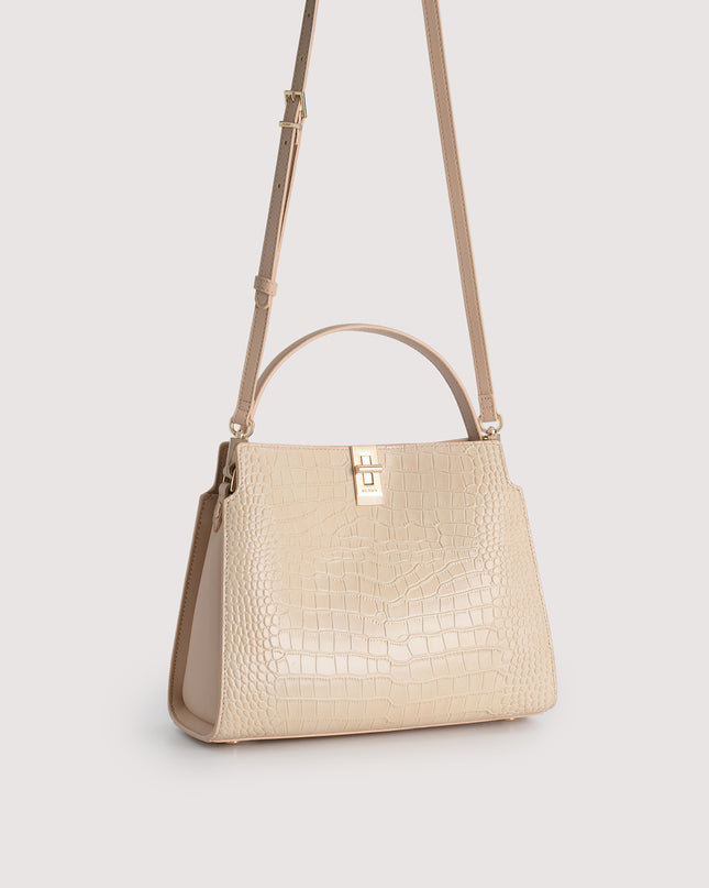 Embossed Leather Top Handle