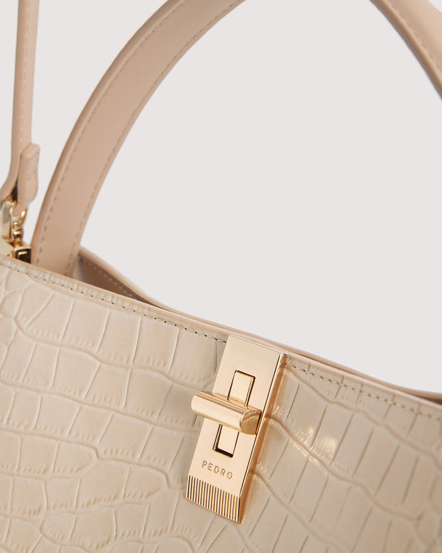 Embossed Leather Top Handle